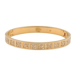 FENDI FF Forever Fendi Gold Hinged Bracelet Size Small